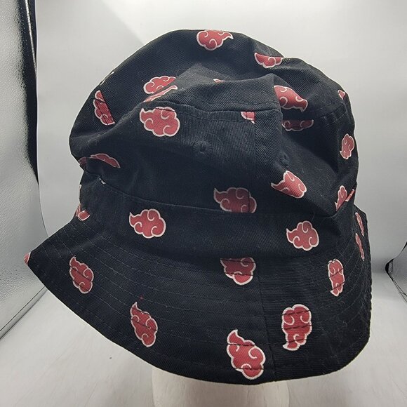Hypland Naruto Akatsuki Large Bucket Hat Black Red Anime Ninja Conventions - Picture 3 of 8